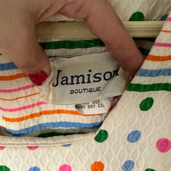 1970s Vintage Jamison Colorful Striped Sleeveless Maxi Dress Size 6/8 - Picture 5 of 8